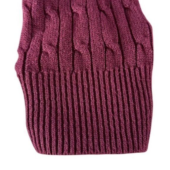TALBOTS Burgundy Cable Knit Crewneck Sweater Cotton Shoulder Buttons Plus 3X EUC - Picture 7 of 11